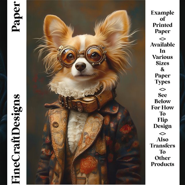 Portrait de chien Papillon fantaisiste et amusant  (Créateur téléchargé)