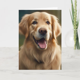 Portrait de chien Retriever doré Carte de vœux vie