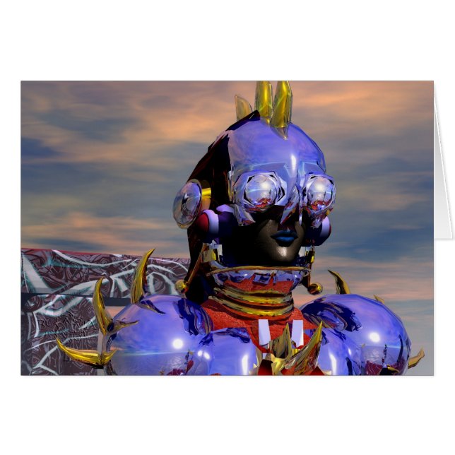 PORTRAIT DE CYBORG TITAN Science-fiction bleue, Sc (Devant horizontal)