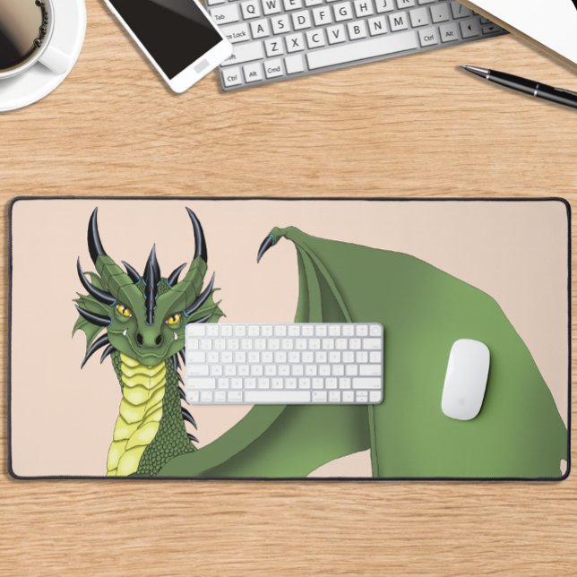 Portrait de dragon mignon vert Fantaisie pêche  (Créateur téléchargé)