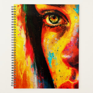 Portrait de femme coloré Gros plan vibrant sur l'œ