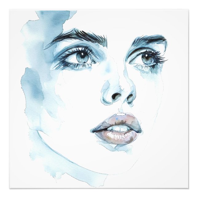 Portrait de femme expressionniste abstrait Photo (Devant)