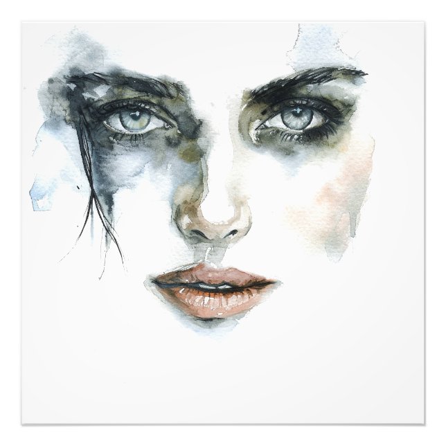 Portrait de femme expressionniste abstrait Photo (Devant)