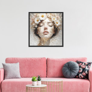 Portrait de femme luxueux moderne en art mural