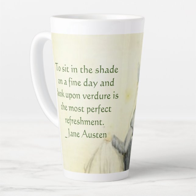Portrait de Jane Austen +citation Mug de café magn (Angle gauche)