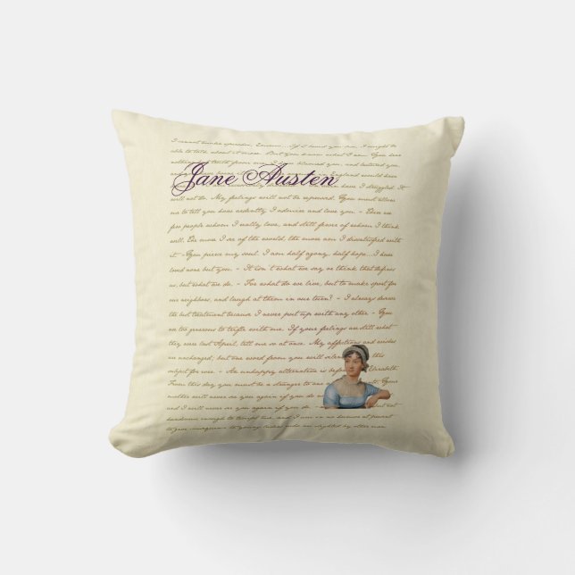 Portrait de Jane Austen et coussin P&P S&S de (Recto)