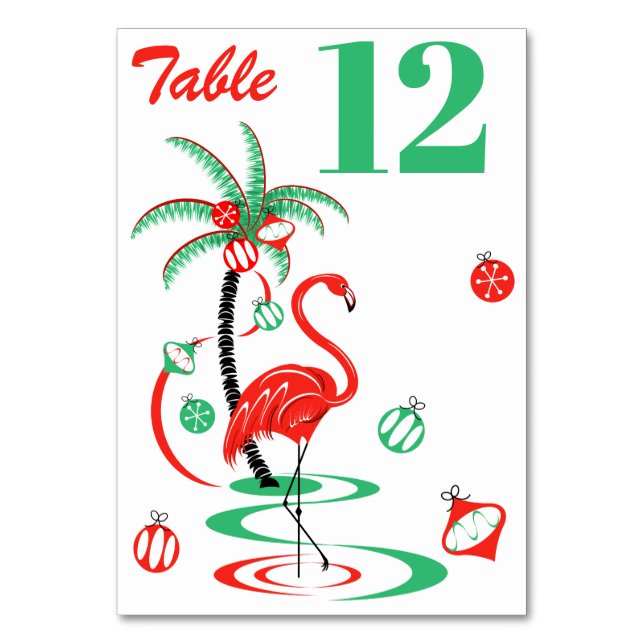 Portrait de la carte de Flamant rose de Noël rouge (Par défaut)