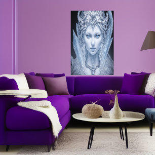 Portrait de la déesse de la glace   AI Art Poster