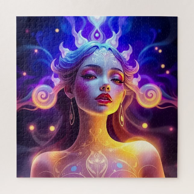 Portrait de la déesse mystique brillante Puzzle (Vertical)