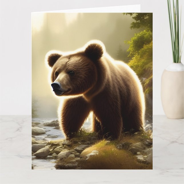 Portrait de la faune de l'ours Brown Grande carte  (Devant)
