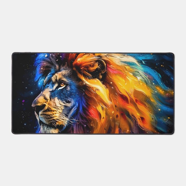 Portrait de lion abstrait de faune cosmique (Recto)