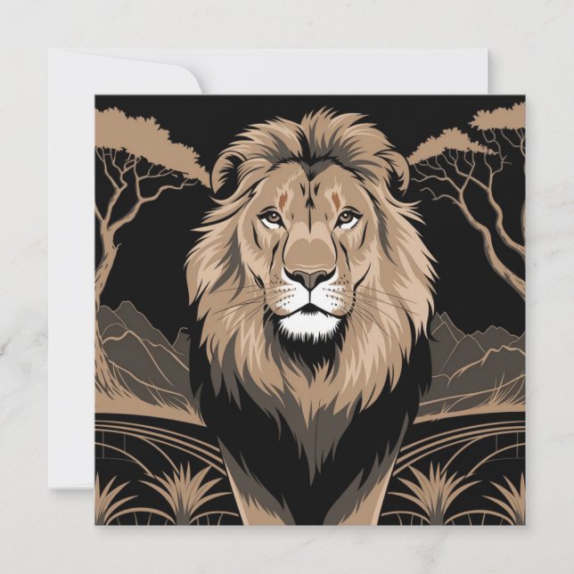 Portrait de lion vintage (Devant)
