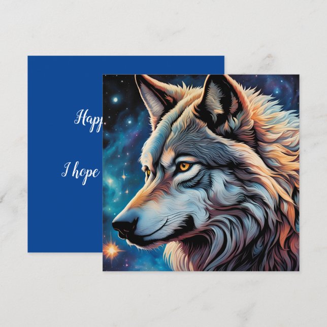 Portrait de nuit du loup gris Starry (Devant / Derrière)