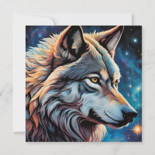 Portrait de nuit du loup gris Starry