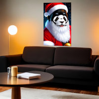 Portrait de Panda Santa Claus | AI Art Poster