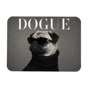 Portrait de Pug éditorial en magnet flexible
