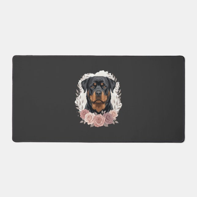 Portrait de Rottweiler floral sublimation (Recto)