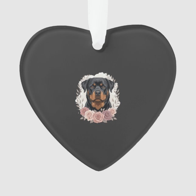 Portrait de Rottweiler floral sublimation (devant)