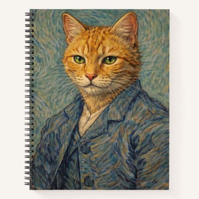 Portrait de soi avec cahier à spirale de ronrons t (Devant)