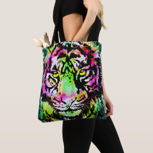 Portrait de tête de tigre coloré - Sac fourre-tout