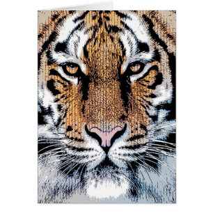 Portrait de tigre en style Presse Graphique