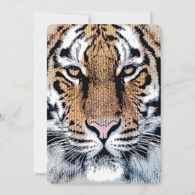 Portrait de tigre en style Presse Graphique (Devant)