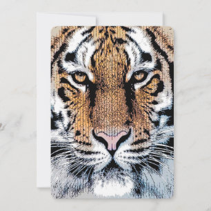 Portrait de tigre en style Presse Graphique