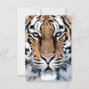 Portrait de tigre en style Presse Graphique