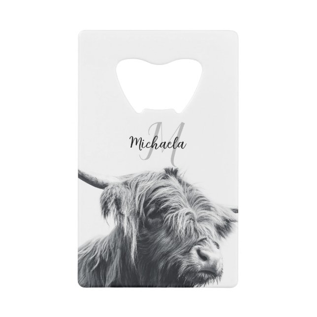 Portrait de vache Highland premier monogramme noir (Devant)