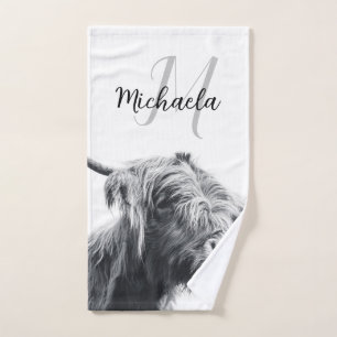 Portrait de vache Highland premier monogramme noir