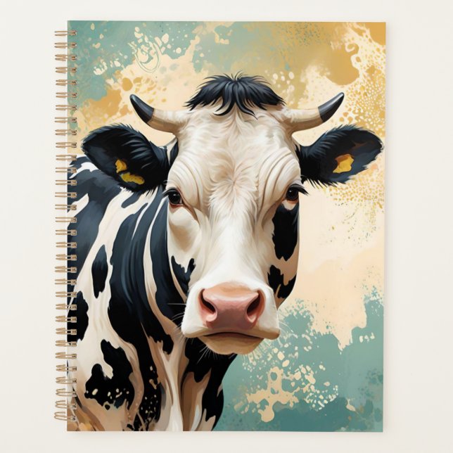 Portrait de vache personnalisé éclaboussure de cou (Devant)