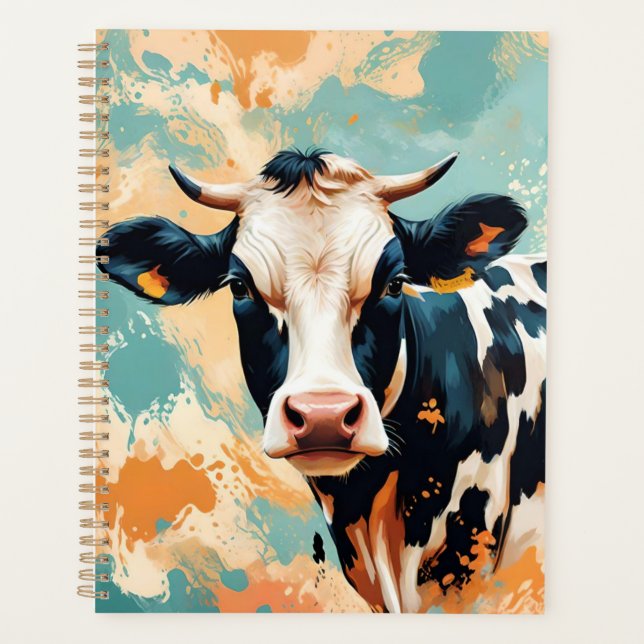 Portrait de vache personnalisé éclaboussure de cou (Devant)