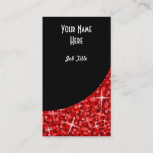 Portrait du carte de visite Glitz Red Black Curve