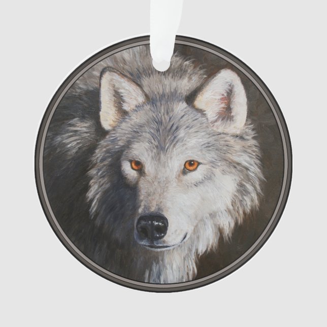 Portrait du visage du loup de bois gris (devant)