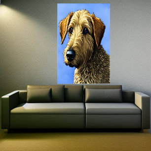 Portrait d'un Airedale Terrier   AI Art Poster
