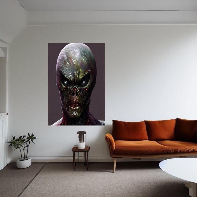 Portrait d'un alien effrayant | AI Art Poster (Créateur téléchargé)