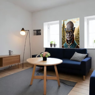 Portrait d'un alien humanoïde   AI Art Poster