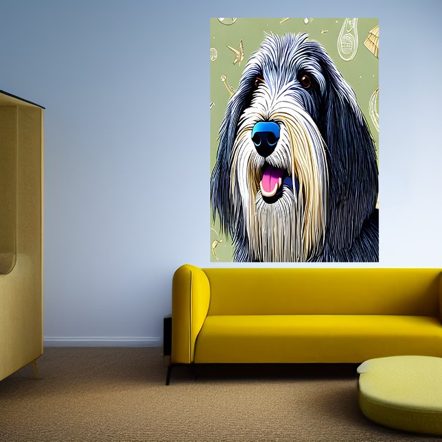 Portrait d'un collie à barreaux | AI Art Poster (Créateur téléchargé)