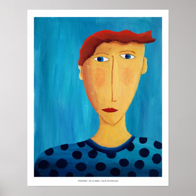 Portrait d'un homme Impression d'art de peinture c (Devant)
