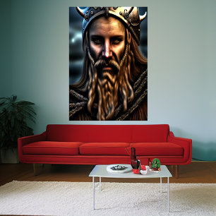 Portrait d'un viking suédois   AI Art Poster
