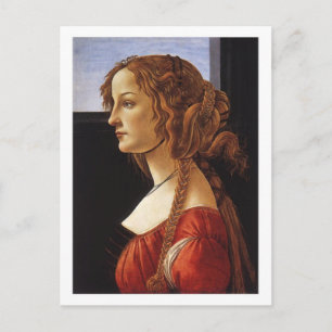 Portrait d'une carte postale de Jeune Femme