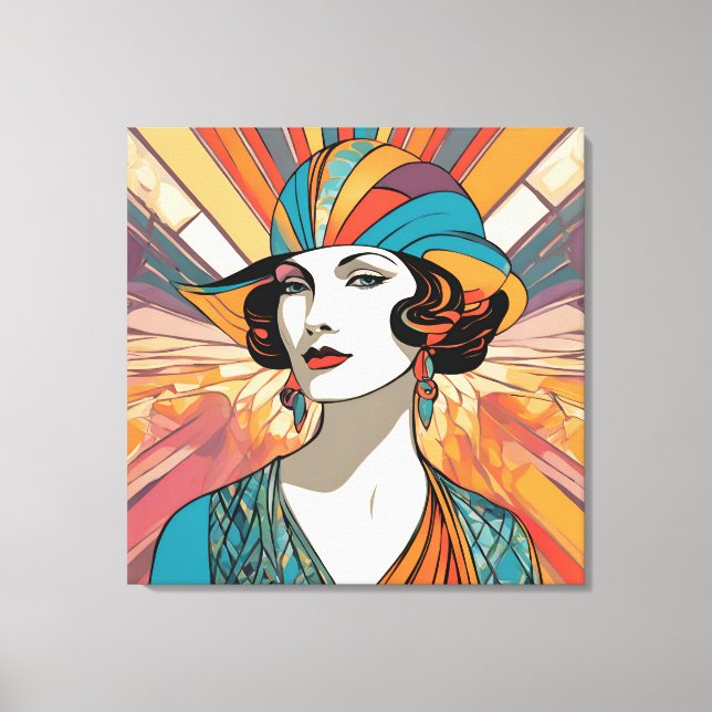 Portrait d'une dame élégante inspiré de l'Art Déco (Recto)