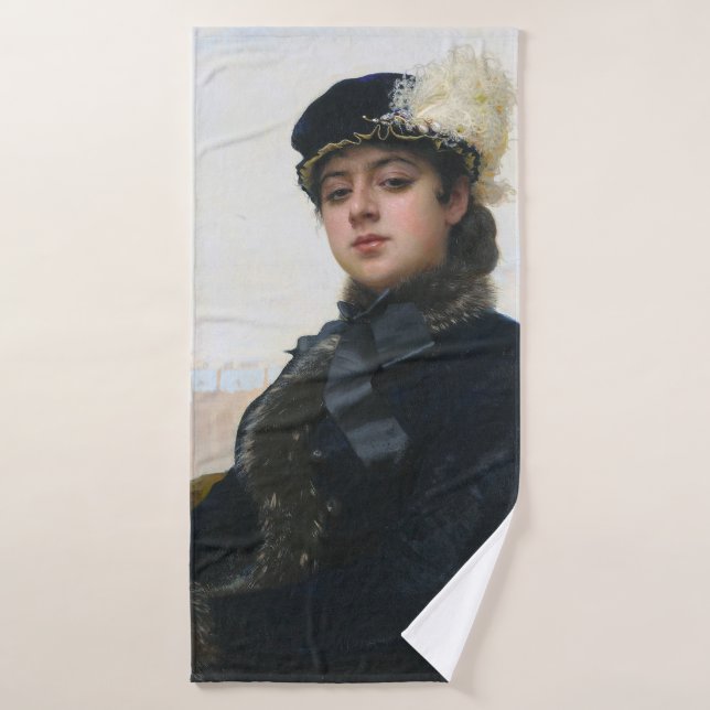 Portrait d'une femme inconnue, Ivan Kramskoi (Serviette de bain)
