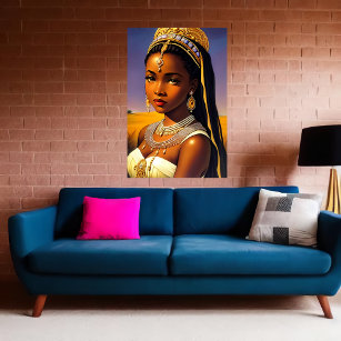 Portrait d'une princesse africaine   AI Art Poster