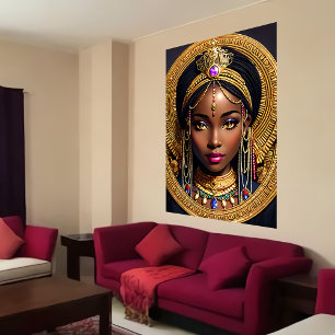 Portrait d'une reine africaine   AI Art Poster