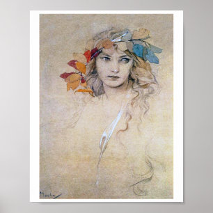 Portrait (Étude), Alphonse Mucha Poster
