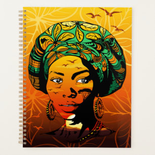 Portrait féminin africain avec coucher de soleil