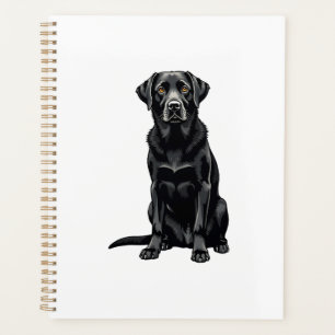Portrait Illustré de Chien Labrador Retriever Noir