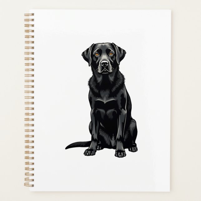 Portrait Illustré de Chien Labrador Retriever Noir (Devant)