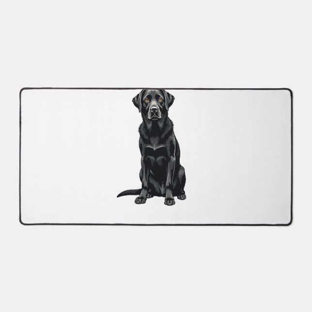 Portrait Illustré de Chien Labrador Retriever Noir (Recto)